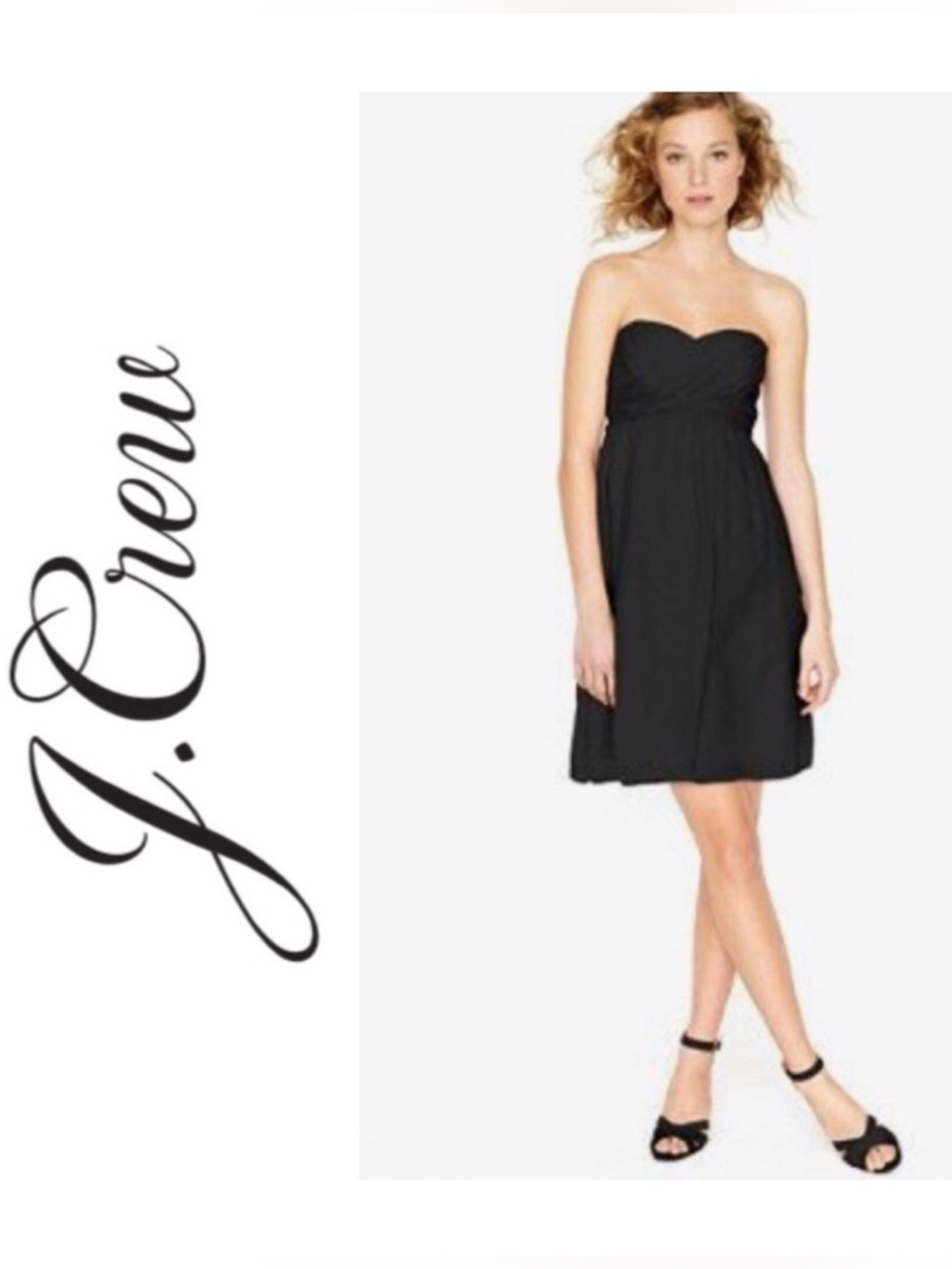 J. Crew Taryn Dress in 100% Silk Chiffon Black - Size 16